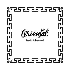 Classic Oriental Chinese Ornament Frame Vintage Border Art Decorative