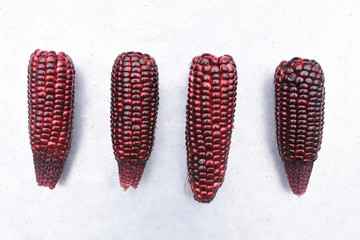 close up corn on aluminum plate background.