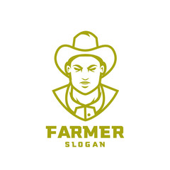 gold isolated Columbia south america farmer character logo icon design cartoon