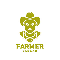 gold isolated Columbia south america farmer character logo icon design cartoon