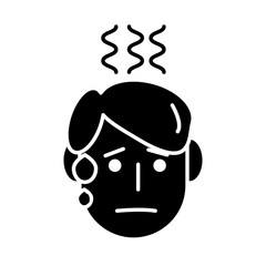head man sick with fever character icon
