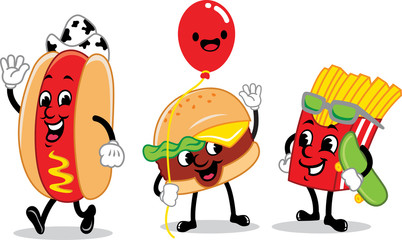 burger and friends mascot