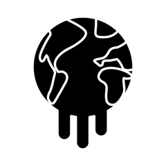 world planet earth melting icon