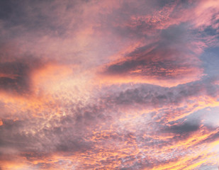 Naklejka na ściany i meble Sunset sky clouds