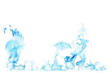 Blue smoke on a white background.