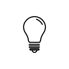 Light bulb icon outline style vector. ideas symbol illustration.