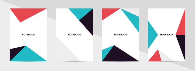 Book cover template, triangle background. Vector illustration. .