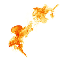 Fire on a white background