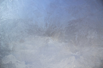 Glass covered with ice during the severe frosts in winter