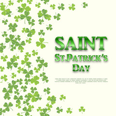 Saint Patrick's day card with shamrock. Vector