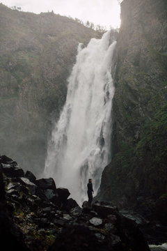 'V&oslash;ringfossen' waterfall on the west coast of Norway