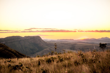 Fototapeta premium sunset in the mountains