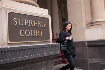 Young Woman Leaving Supreme Court