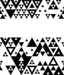 Black and white various triangles geometric abstract template for a flyer, card, banner, packaging, vector