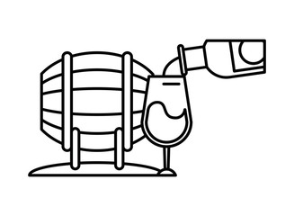 wine barrel drink isolated icon