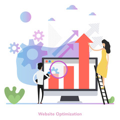 Vector concept of web site optimization in flat