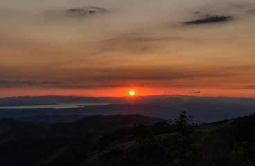 sunset in the mountains