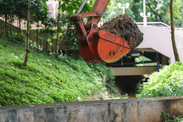 Water pipe excavator job by backhoe