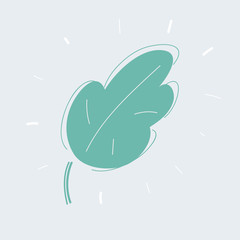 Green leave eco symbol set on white