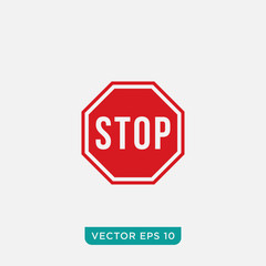 Stop Sign Icon Design, Vector EPS10