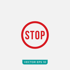 Stop Sign Icon Design, Vector EPS10