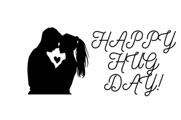 happy hug day graphic design with white background