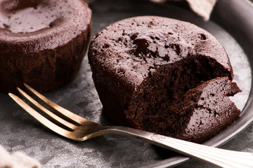 Homemade baked brown Chocolate cupcakes