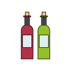 wine bottles drink isolated icon