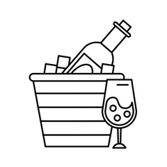 wine bottle drink in ice bucket