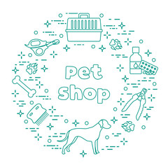 Naklejka premium Vector Dog tracks Pet shop, vet clinic, shelter