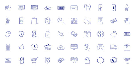 bundle of ecommerce set icons vector illustration design