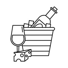 wine cup drink with cheese portion