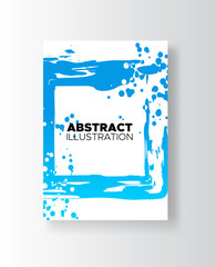 Modern abstract vector banners. Ink style poster shapes of gradient colors on white background.