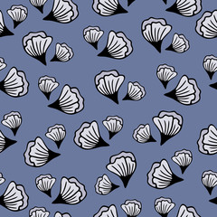Seamless background with hand-drawn floral pattern. It can be used for decoration of textile, paper and other surfaces.
