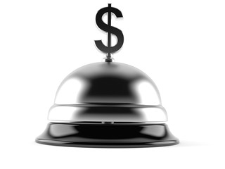 Dollar currency with hotel bell