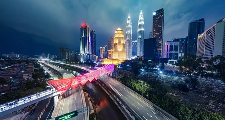 Wall murals Kuala Lumpur kuala lumpur new infrastructure, saloma link newly launched view from aerial