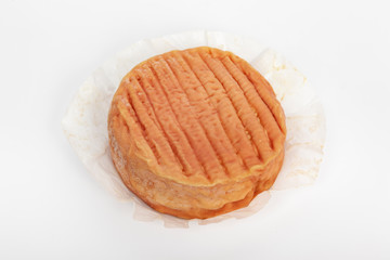 french cow's milk cheese called Époisses isolated on white background