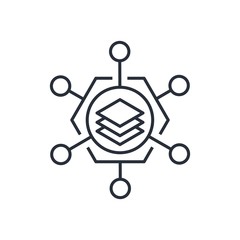 Data. Information base. Linear vector icon on a white background.