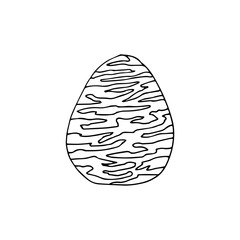 Easter egg icon in hand drawn style. Vector illustration.