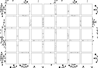 Flowers planner template design in hand drawn style. Vector illustration