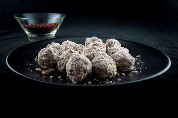 sweet sorghum rice cake balls with red bean