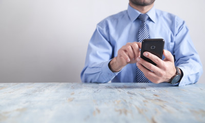 Man using smartphone. Technology concept