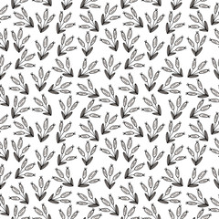 Seamless background with hand-drawn floral pattern. It can be used for decoration of textile, paper and other surfaces.