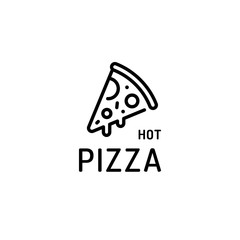 Hot Pizza Slice Food Logo