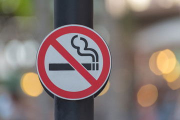 No smoking sign with green