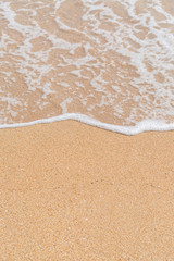 Wave of the sea on the sandy beach