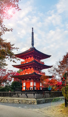 Kiyomizu-dera temple in autumn.