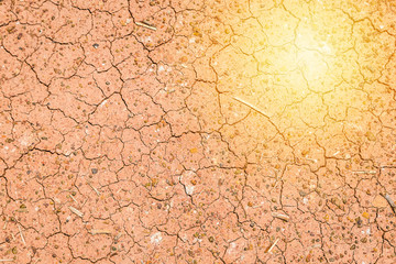 Red ground broken form heat and dry drought pollution