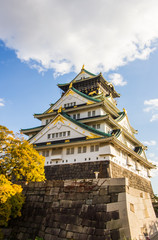 Naklejka premium Osaka castle in autumn