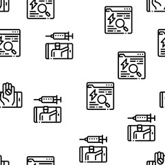 Online Doctor Advice Seamless Pattern Vector Thin Line. Illustrations